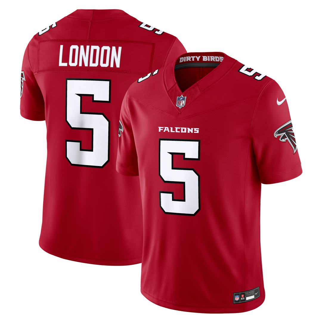 Atlanta Falcons Drake London Nike Red Team Vapor FUSE Stitched Limited Jersey