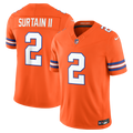 Denver Broncos Pat Surtain II Nike Orange Alternate Mile High Collection 1977 Throwback Vapor FUSE Stitched Limited Jersey