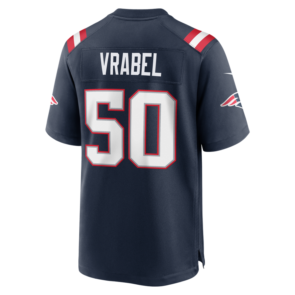 New England Patriots Mike Vrabel Nike Navy Retired Player Game Jersey