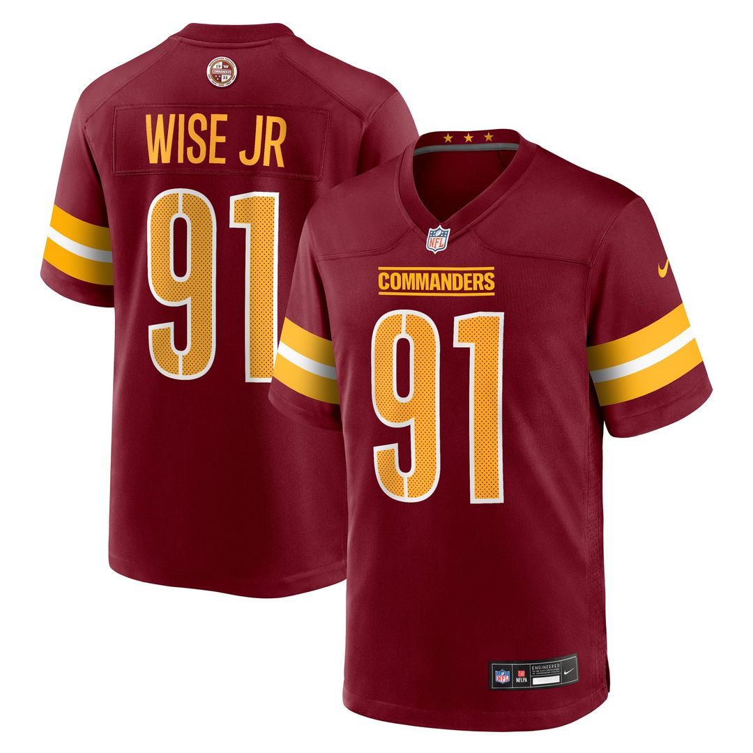 Washington Commanders Deatrich Wise Jr. Nike Burgundy Game Jersey
