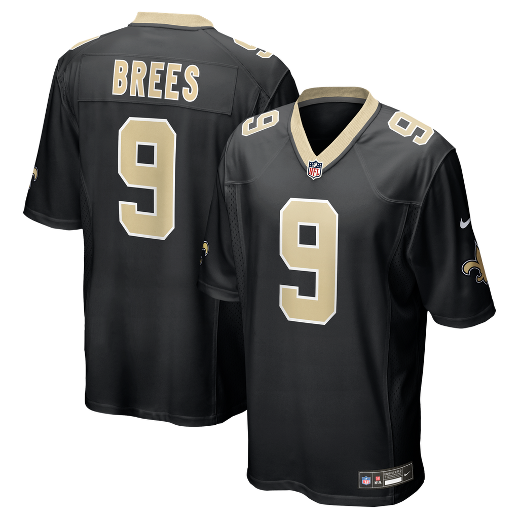 New Orleans Saints Drew Brees Nike Black Game Jersey