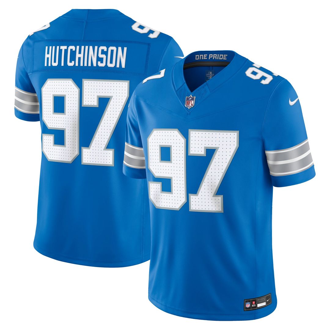 Detroit Lions Aidan Hutchinson Nike Blue Team Vapor FUSE Stitched Limited Jersey