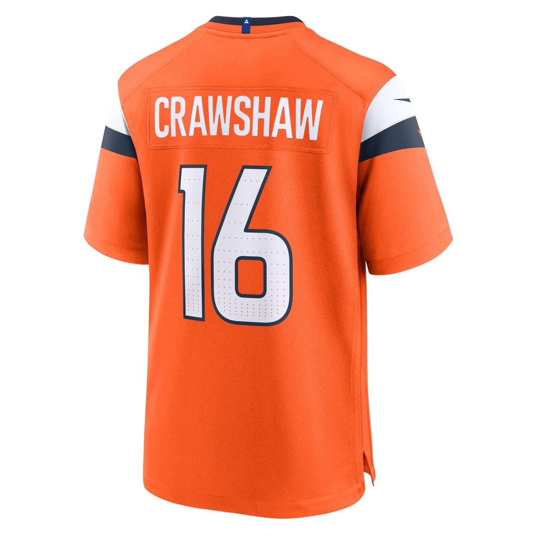 Denver Broncos Jeremy Crawshaw Nike Orange Game Jersey