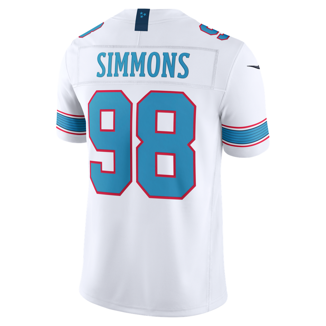Tennessee Titans Jeffery Simmons Nike Light Blue Team Vapor FUSE Stitched Limited Jersey
