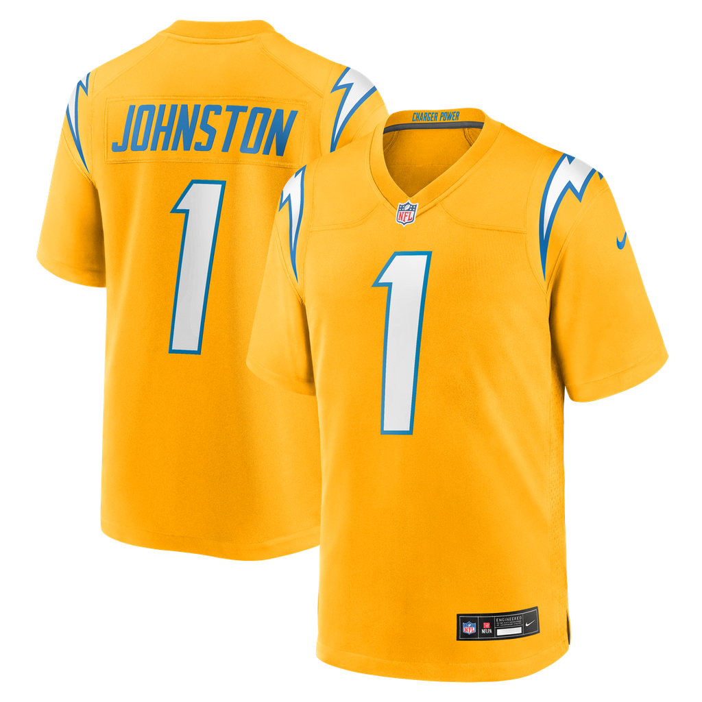 Los Angeles Chargers Quentin Johnston Nike Gold Alternate Charger Power Game Jersey