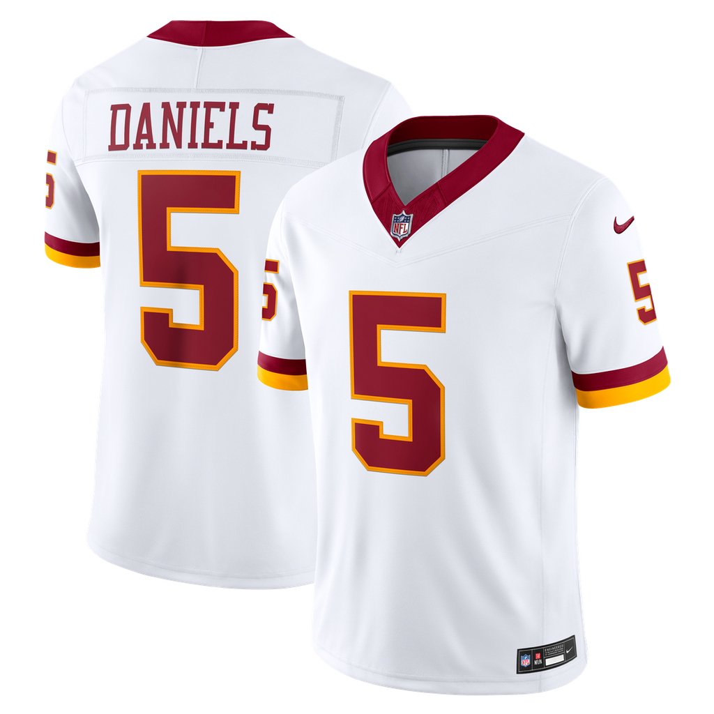 Washington Commanders Jayden Daniels Nike White Vapor FUSE Stitched Limited Jersey