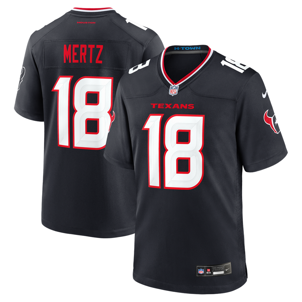 Houston Texans Graham Mertz Nike Navy Game Jersey