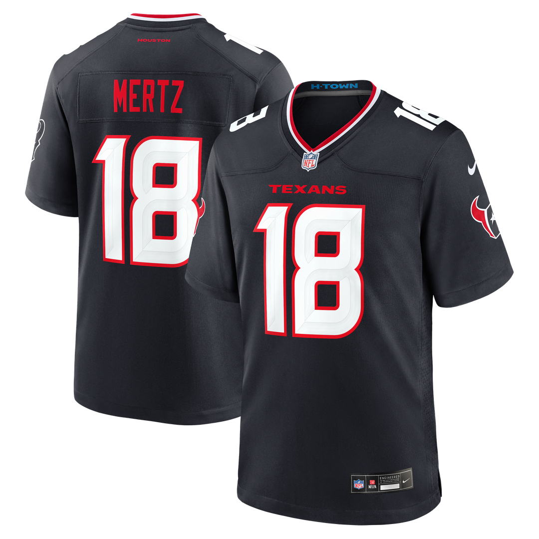 Houston Texans Graham Mertz Nike Navy Game Jersey