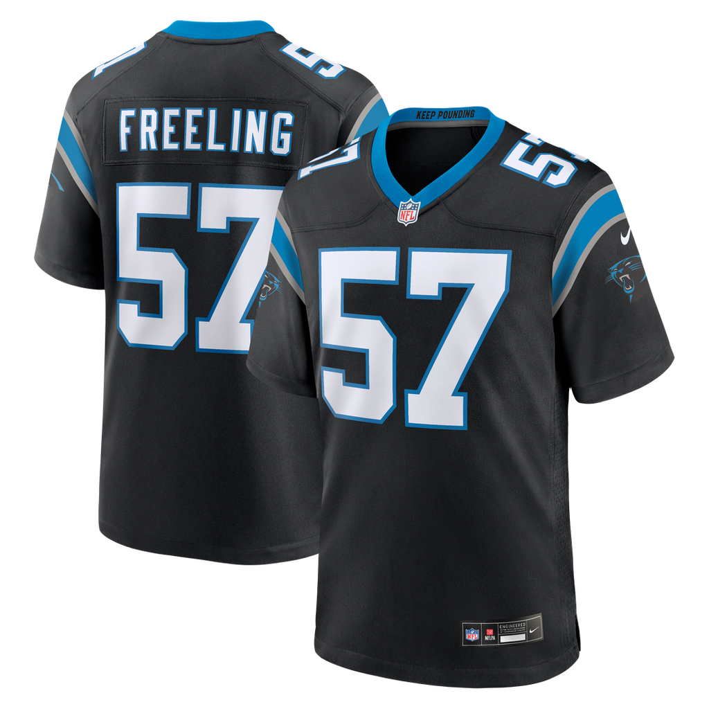 Carolina Panthers Monroe Freeling Nike Black Game Jersey