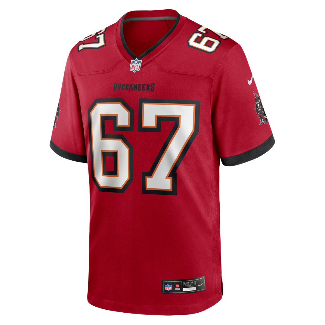 Tampa Bay Buccaneers Luke Goedeke Nike Red Game Jersey