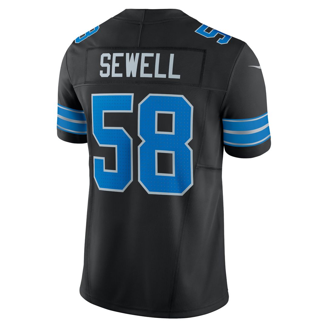 Detroit Lions Penei Sewell Nike Black Vapor FUSE Alternate Limited Jersey