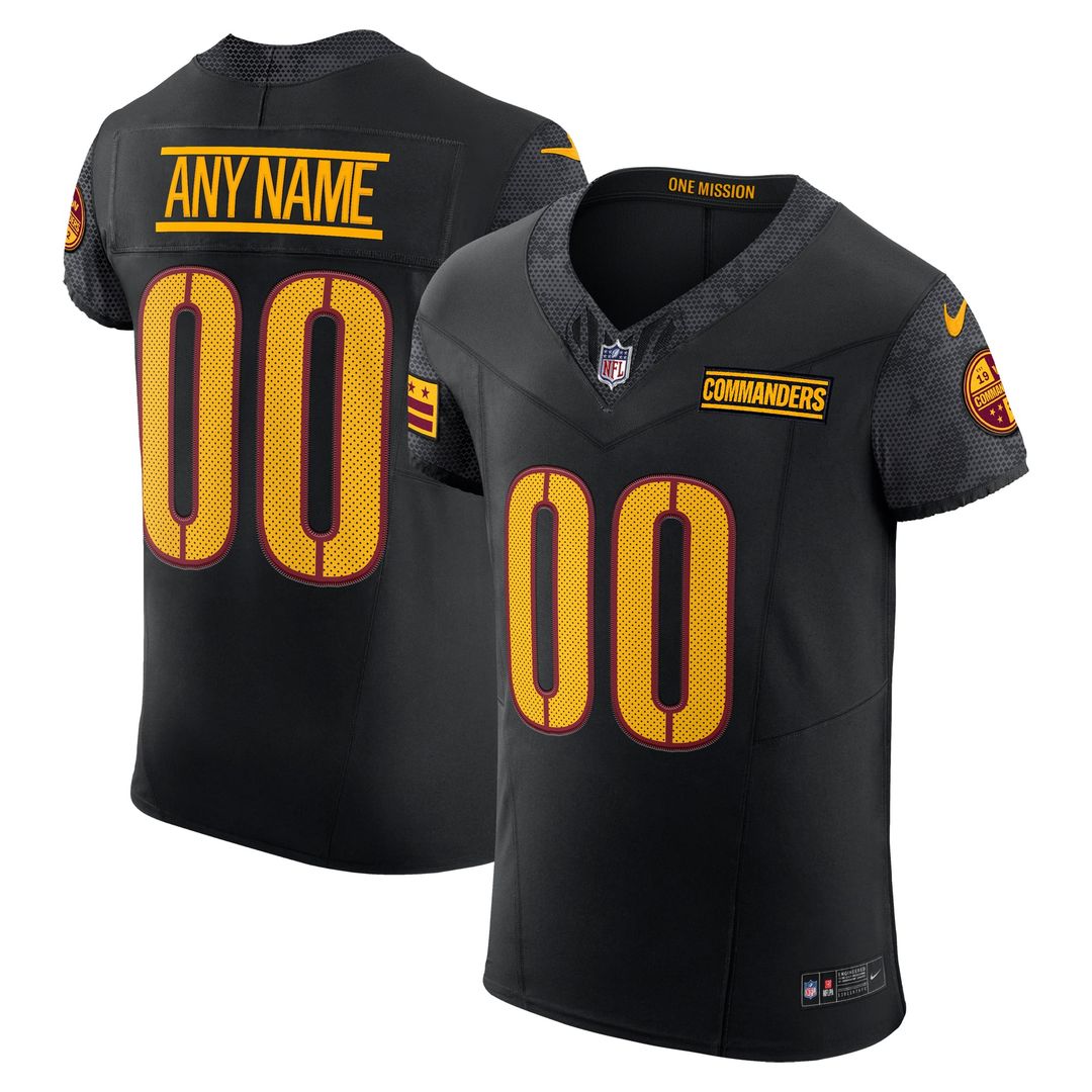 Washington Commanders Nike Black Alternate Vapor FUSE Elite Custom Jersey