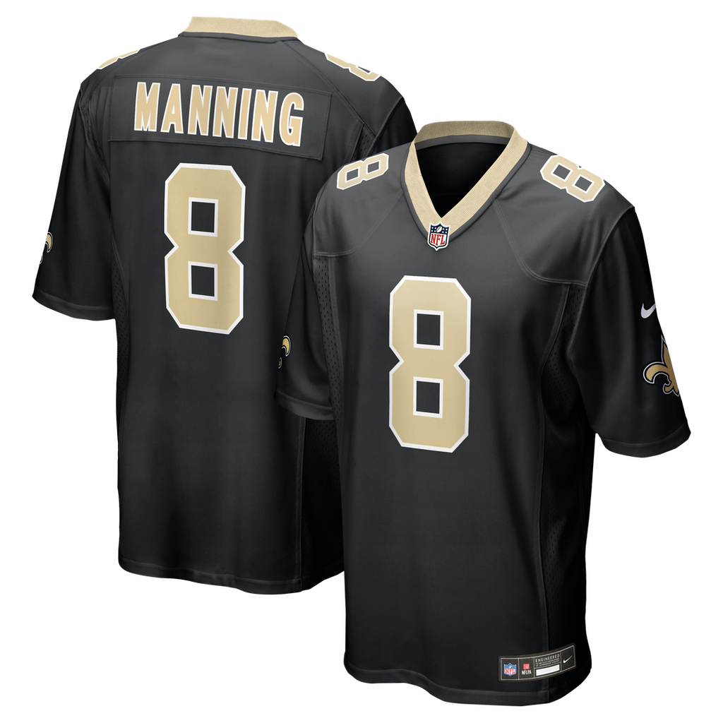 New Orleans Saints Archie Manning Nike Black Retired Player Game Jersey