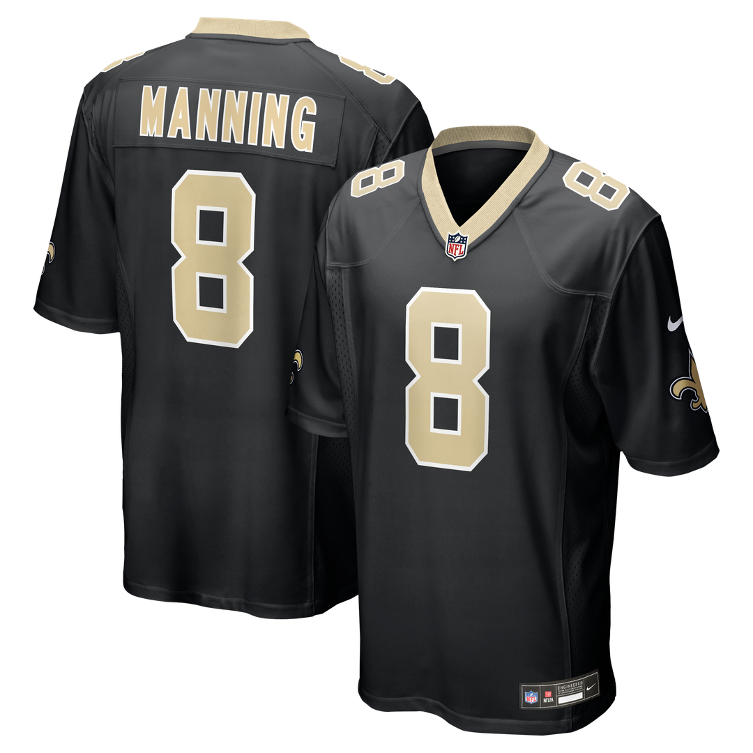 New Orleans Saints Archie Manning Nike Black Retired Player Game Jersey