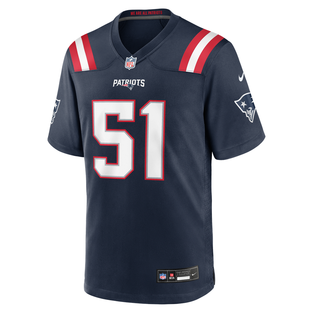 New England Patriots James Hudson Nike Navy Game Jersey