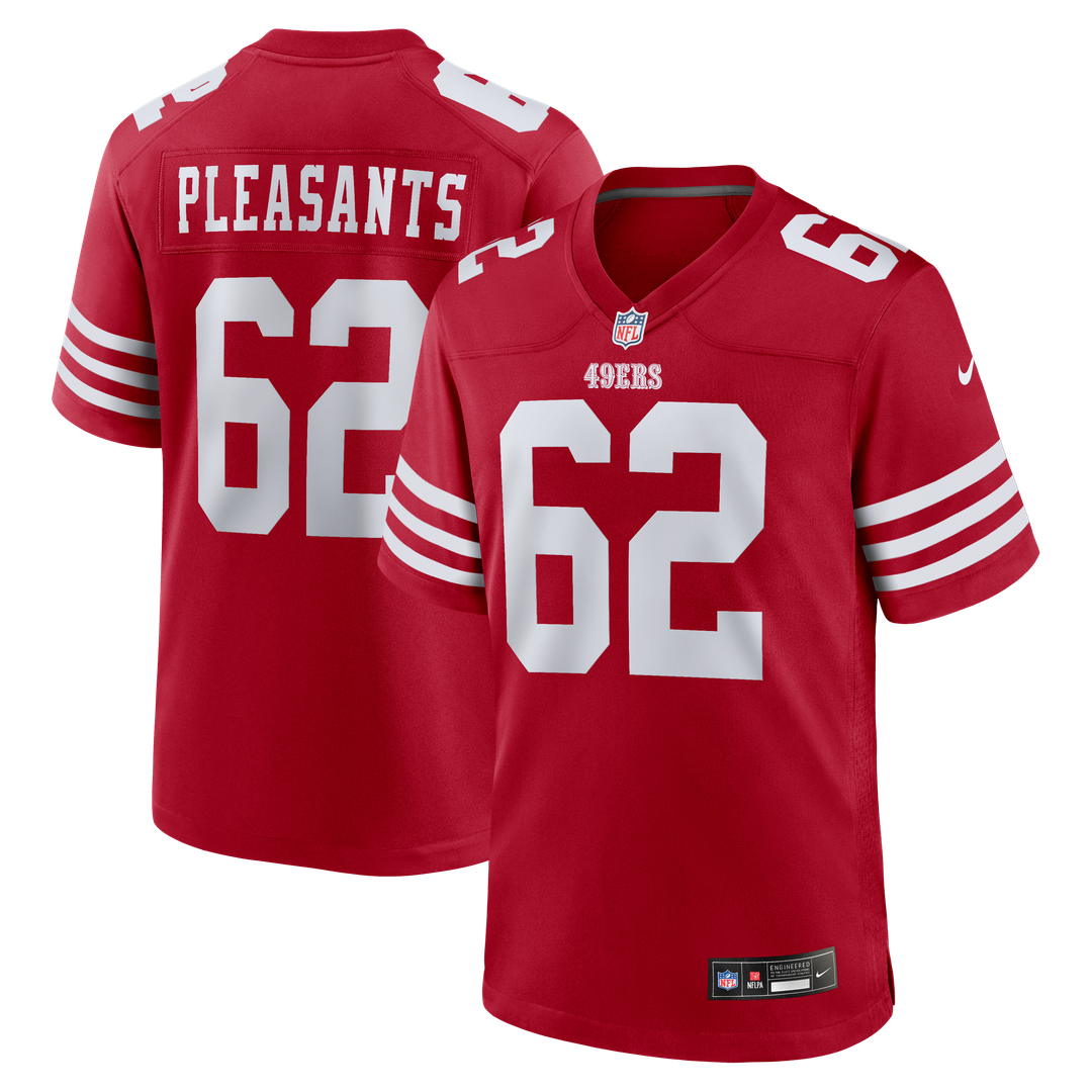 San Francisco 49ers Austen Pleasants Nike Scarlet Game Jersey