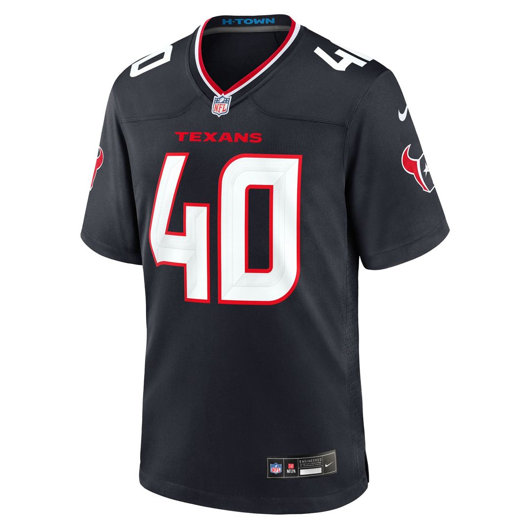 Houston Texans Austin Brinkman Nike Navy Game Jersey