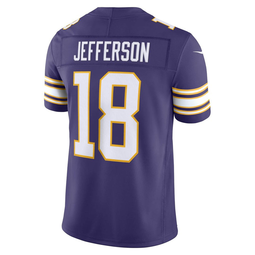 Minnesota Vikings Justin Jefferson Nike Purple Alternate Classic Vapor FUSE Stitched Limited Jersey