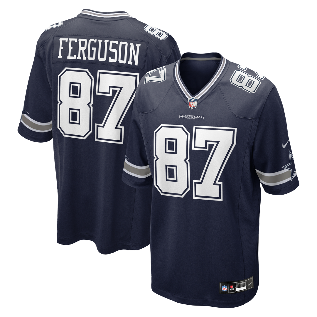 Dallas Cowboys Jake Ferguson Nike Navy Game Jersey