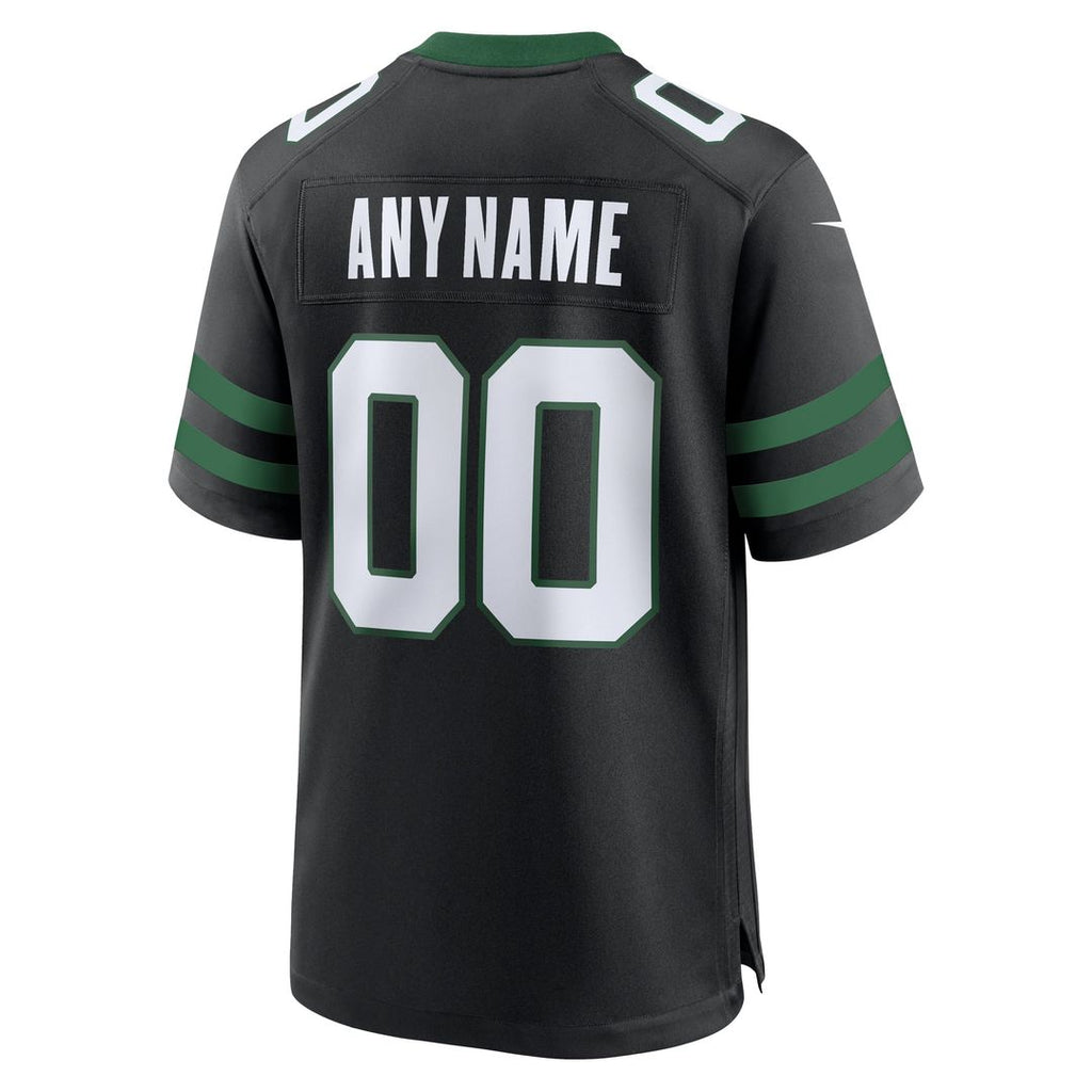 New York Jets Nike Legacy Black Alternate Custom Jersey
