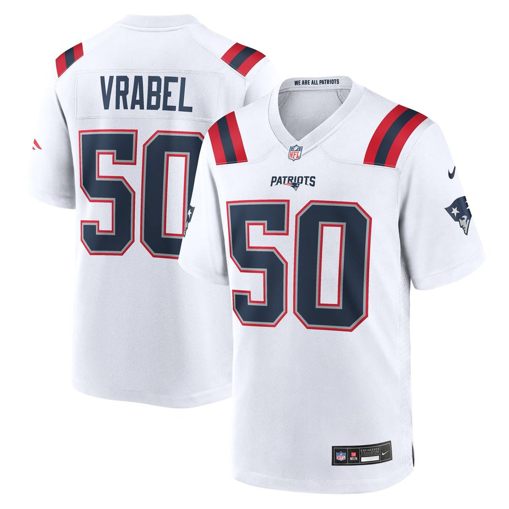 New England Patriots Mike Vrabel Nike White Retired Game Jersey