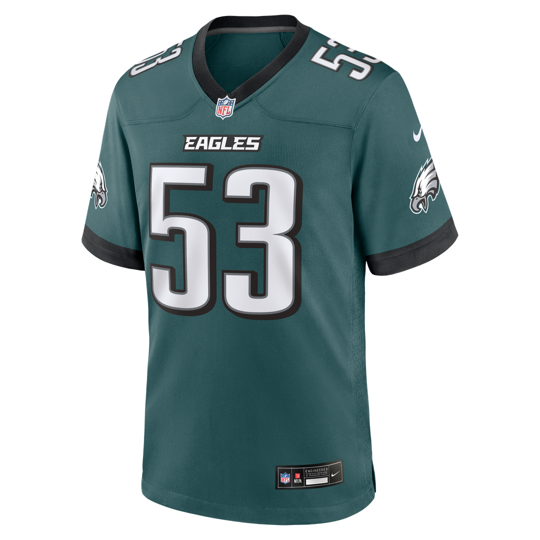 Philadelphia Eagles Zack Baun Nike Midnight Green Game Jersey