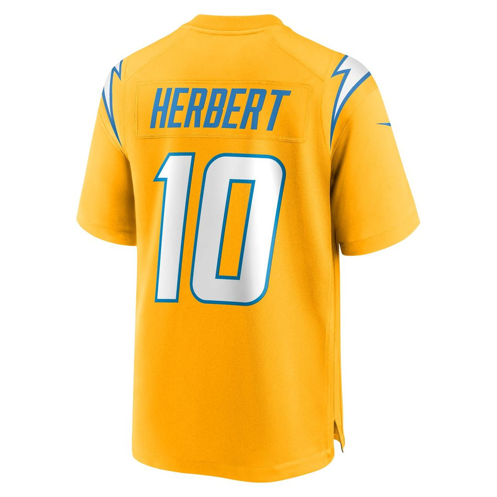 Los Angeles Chargers Justin Herbert Nike Gold Alternate Charger Power Game Jersey