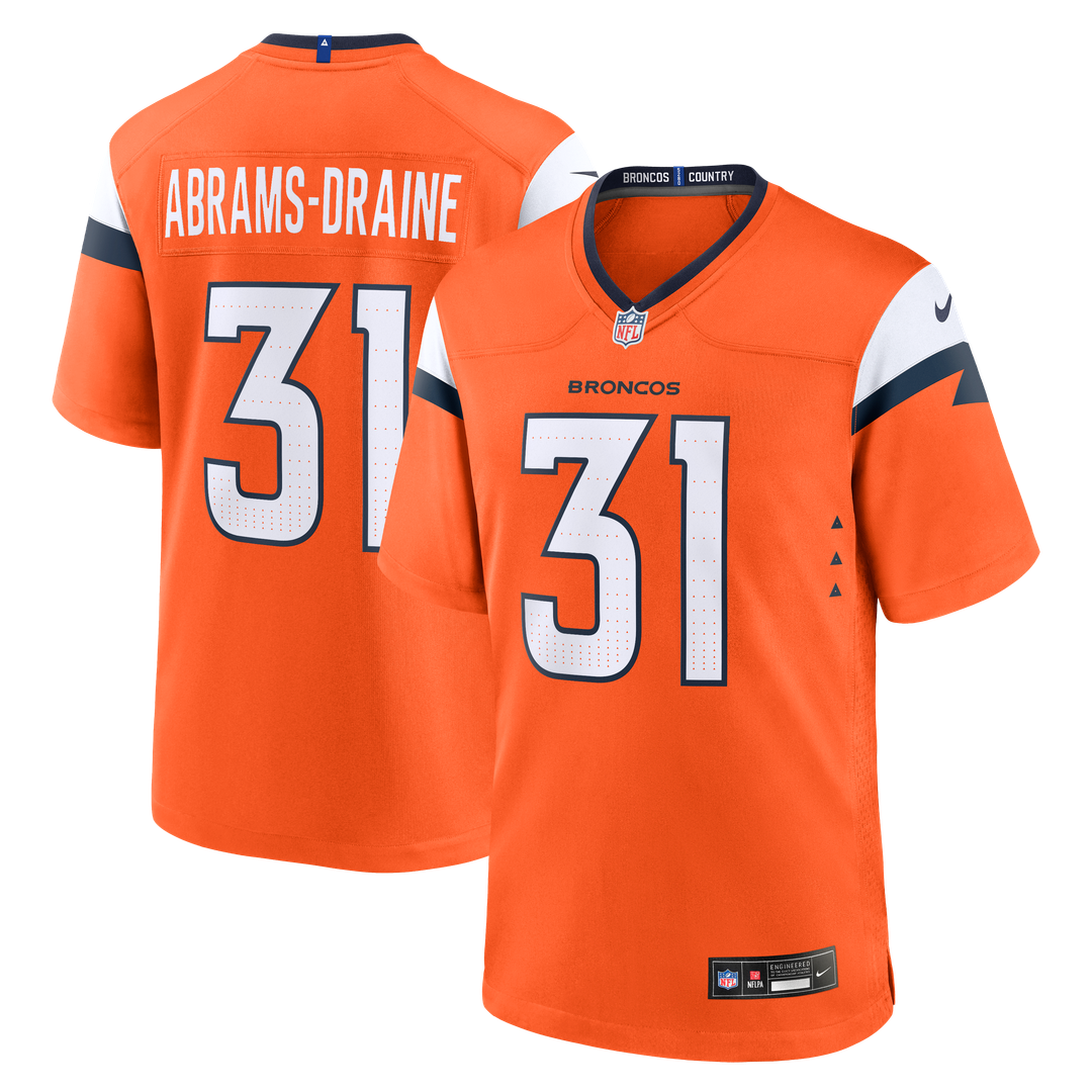 Denver Broncos Kris Abrams - Draine Nike Orange Game Jersey