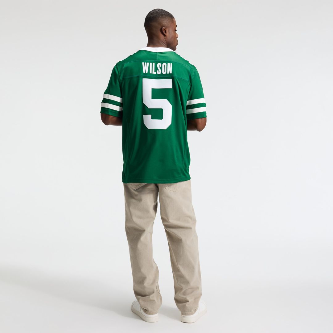New York Jets Garrett Wilson Nike Legacy Green Team Vapor FUSE Stitched Limited Jersey