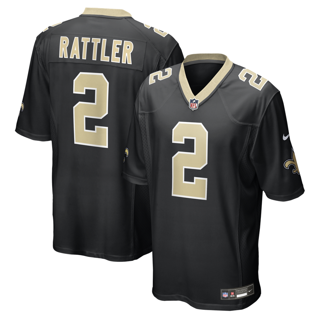 New Orleans Saints Spencer Rattler Nike Black Game Jersey