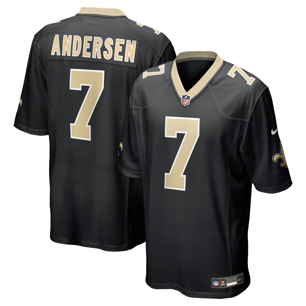New Orleans Saints Morten Andersen Nike Black Retired Player Game Jersey