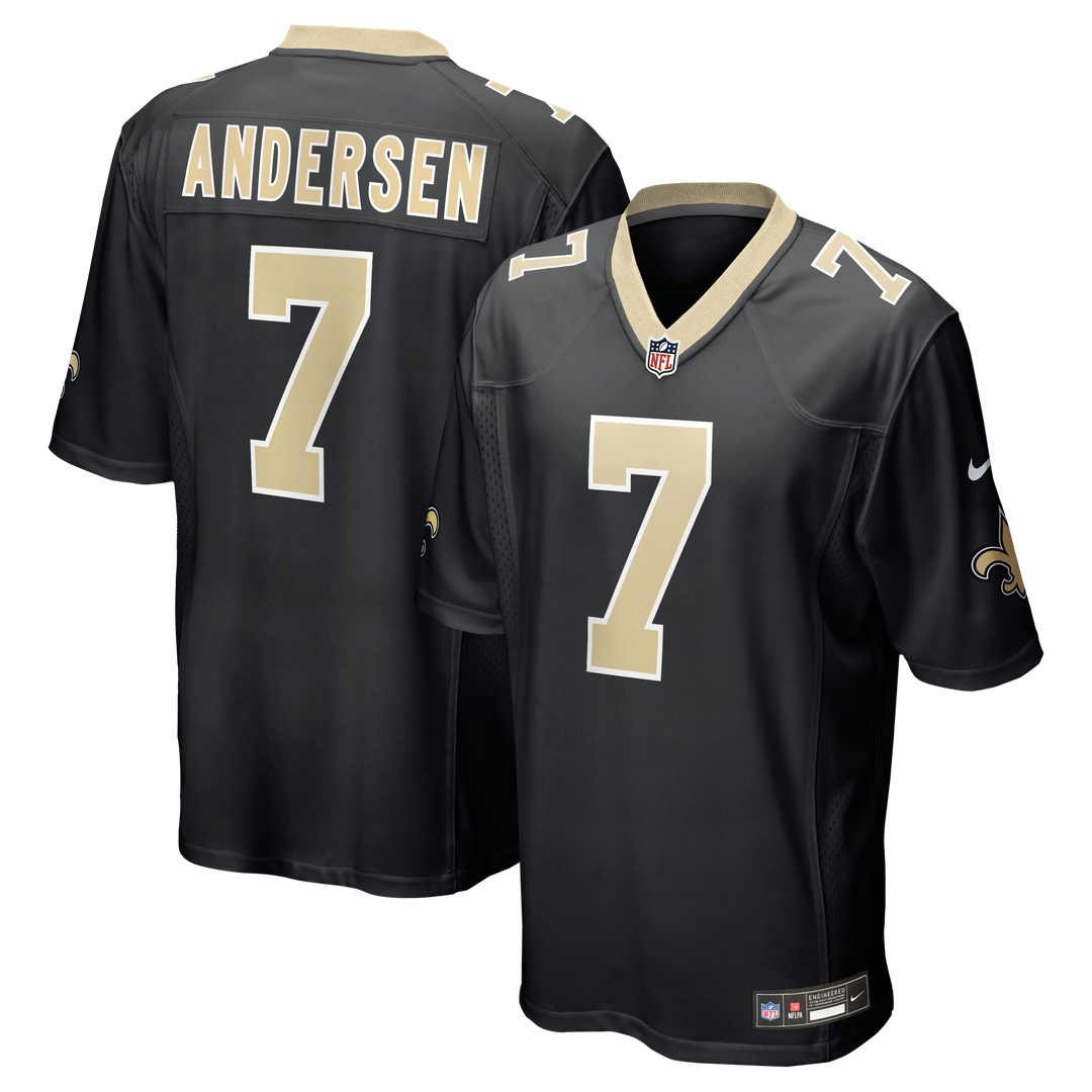 New Orleans Saints Morten Andersen Nike Black Retired Player Game Jersey