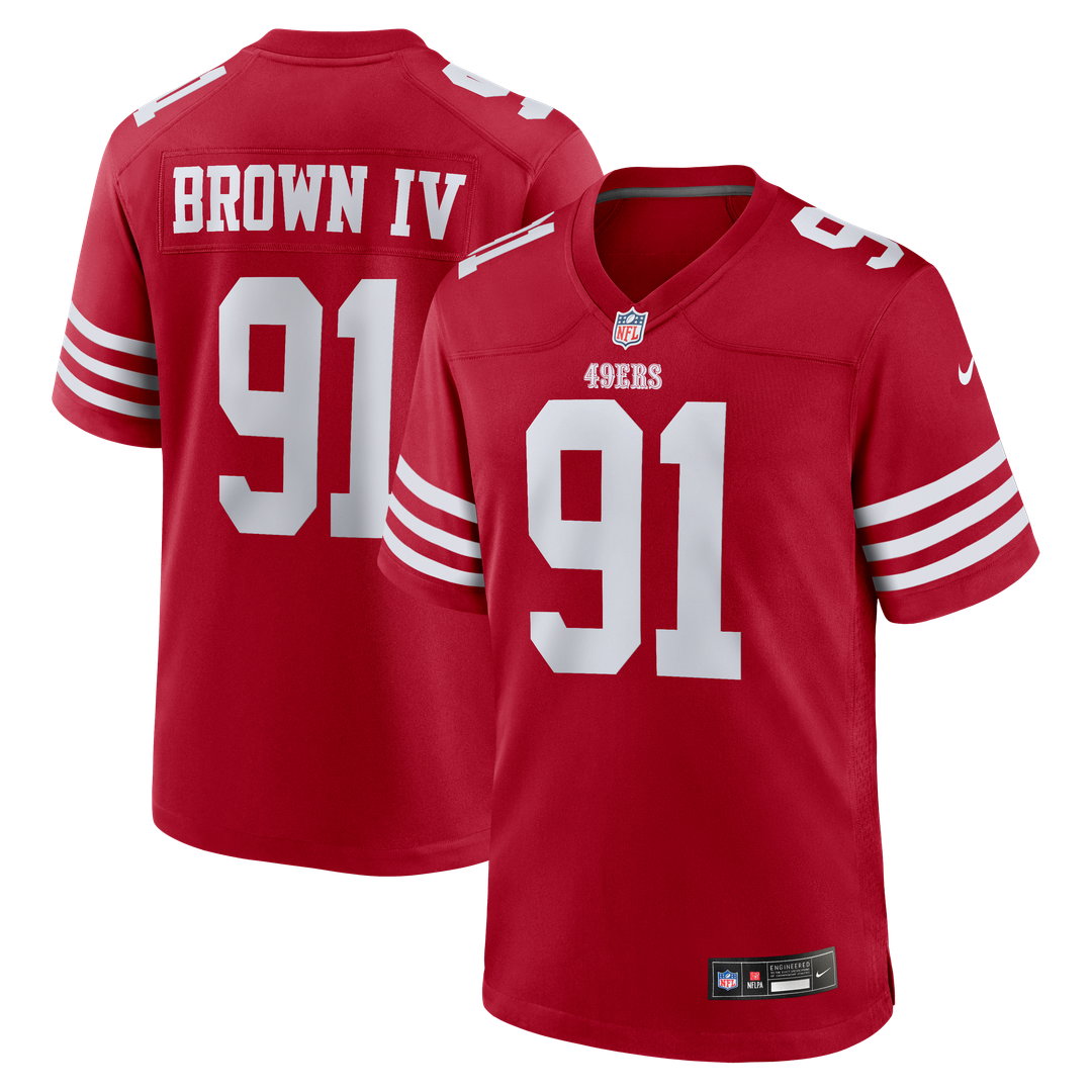 San Francisco 49ers Earnest Brown IV Nike Scarlet Game Jersey
