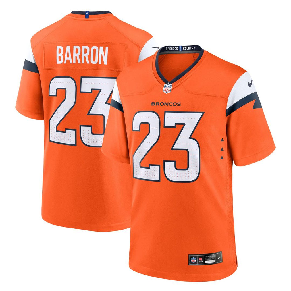 Denver Broncos Jahdae Barron Nike Orange Game Jersey