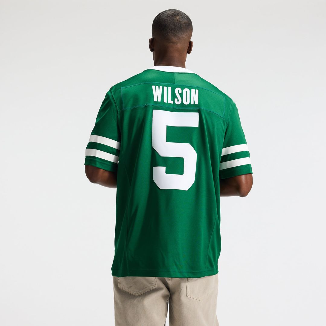 New York Jets Garrett Wilson Nike Legacy Green Team Vapor FUSE Stitched Limited Jersey