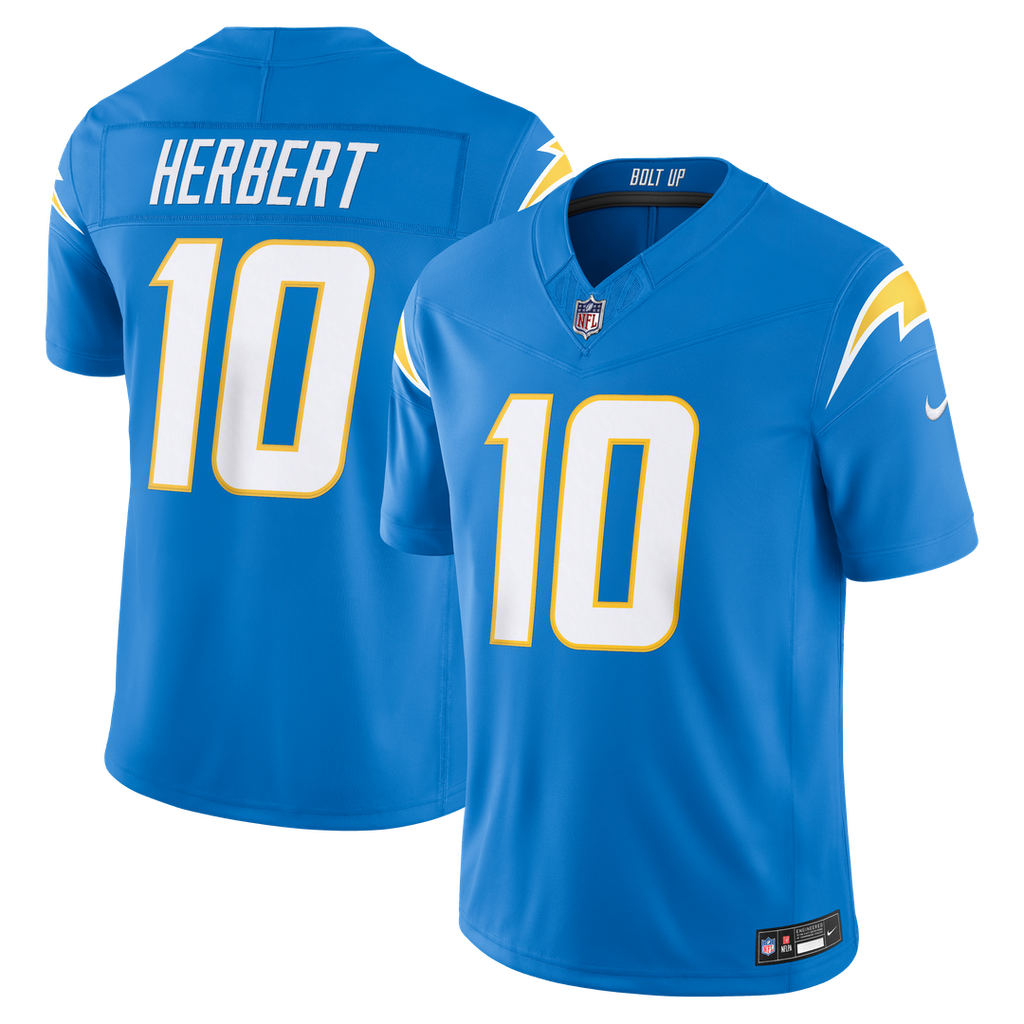 Los Angeles Chargers Justin Herbert Nike Powder Blue Team Vapor FUSE Stitched Limited Jersey