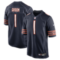 Chicago Bears Number 1 Groom Nike Navy Game Jersey