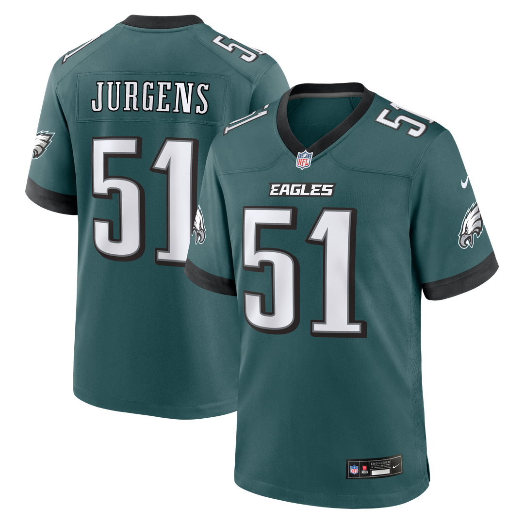 Philadelphia Eagles Cam Jurgens Nike Midnight Green Game Jersey