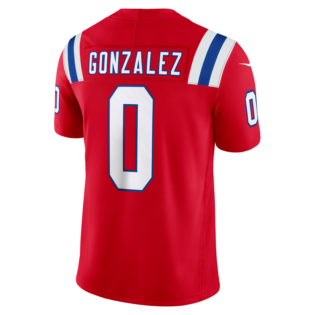 New England Patriots Christian Gonzalez Nike White Vapor FUSE Stitched Limited Jersey