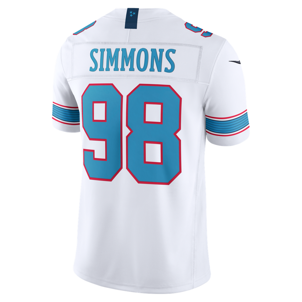 Tennessee Titans Jeffery Simmons Nike White Vapor FUSE Stitched Limited Jersey
