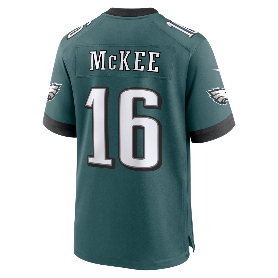 Philadelphia Eagles Tanner McKee Nike Midnight Green Game Jersey