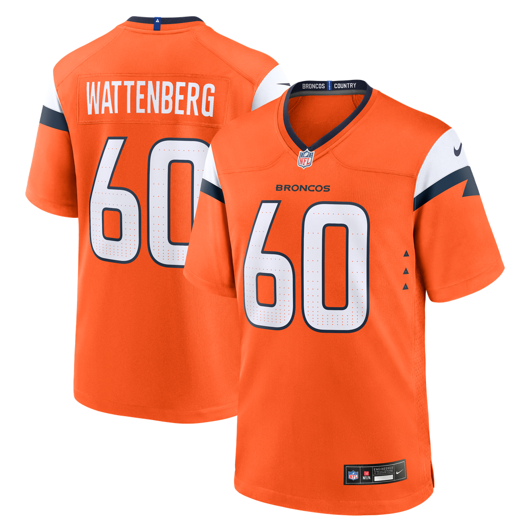 Denver Broncos Luke Wattenberg Nike Orange Game Jersey
