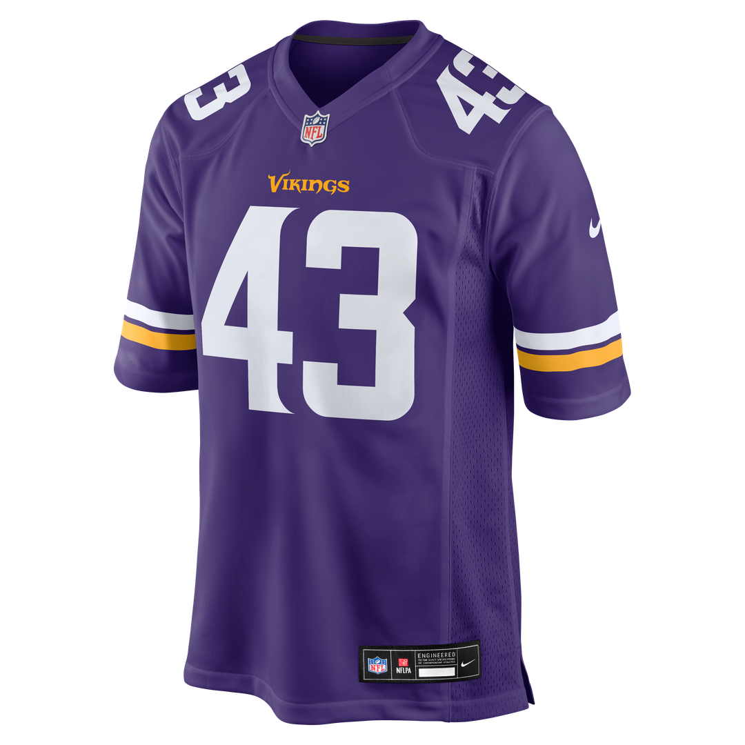 Minnesota Vikings Andrew Van Ginkel Nike Purple Game Jersey