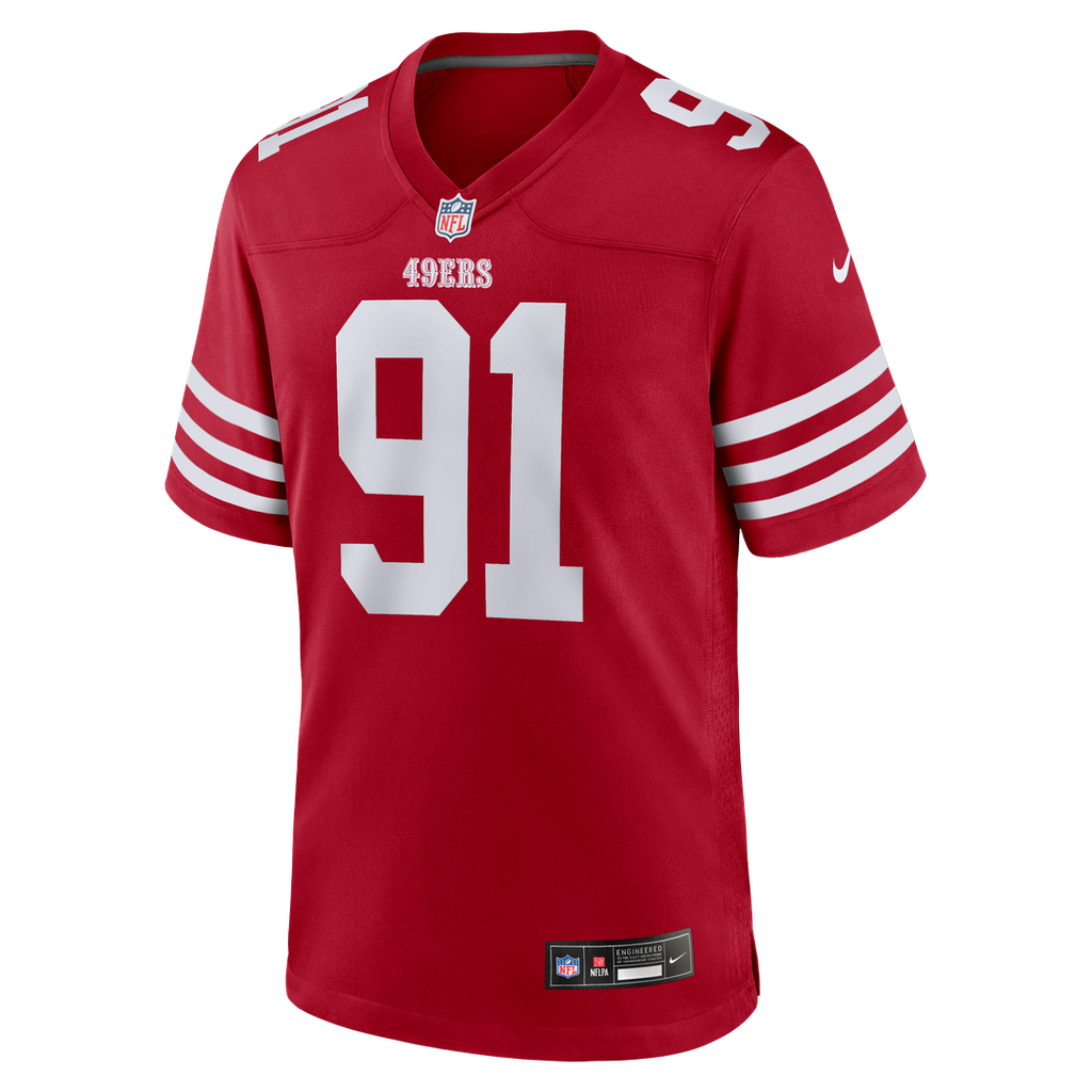 San Francisco 49ers Sam Okuayinonu Nike Scarlet Game Jersey