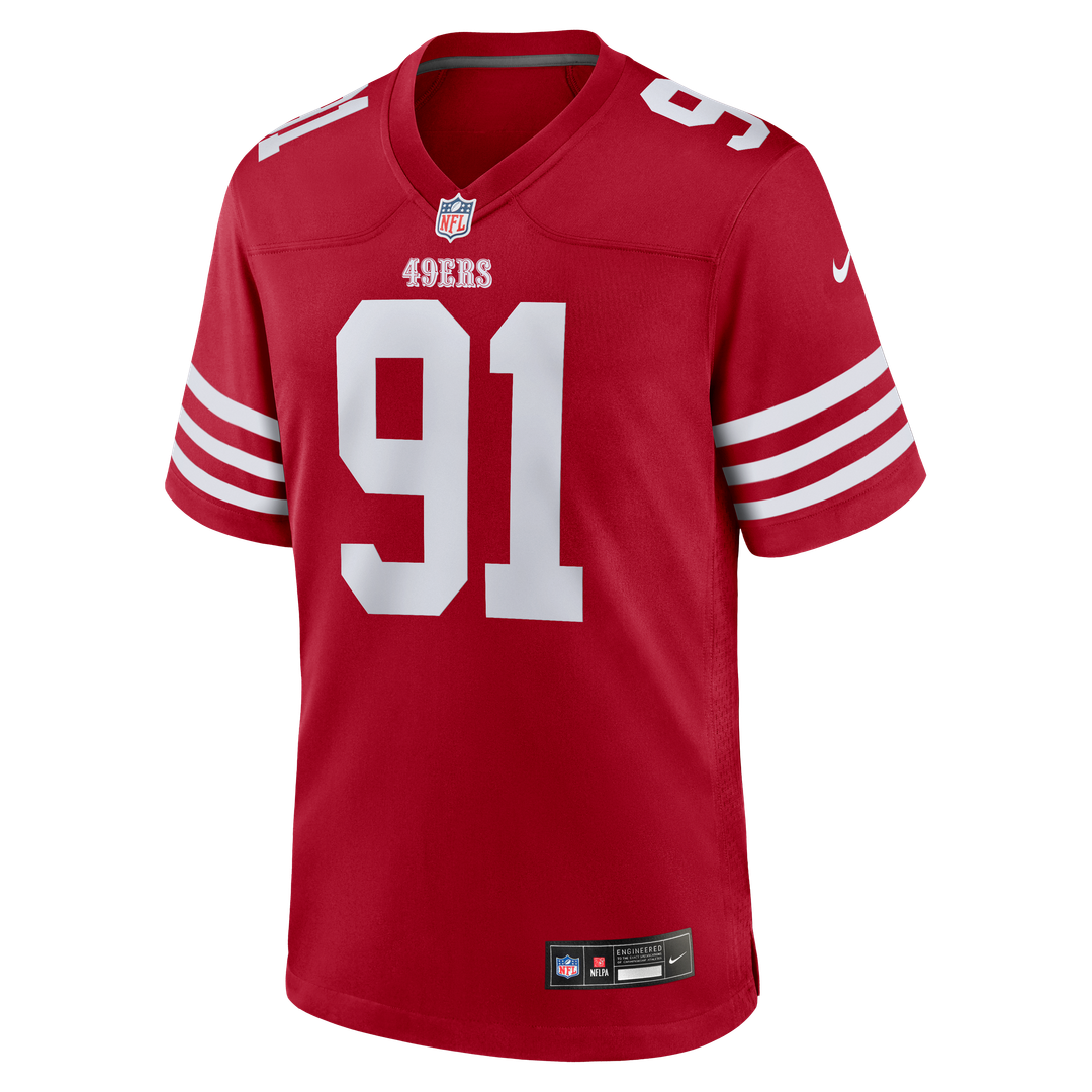 San Francisco 49ers Sam Okuayinonu Nike Scarlet Game Jersey