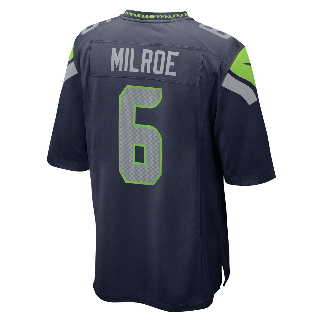 Seattle Seahawks Jalen Milroe Nike College Navy Game Jersey