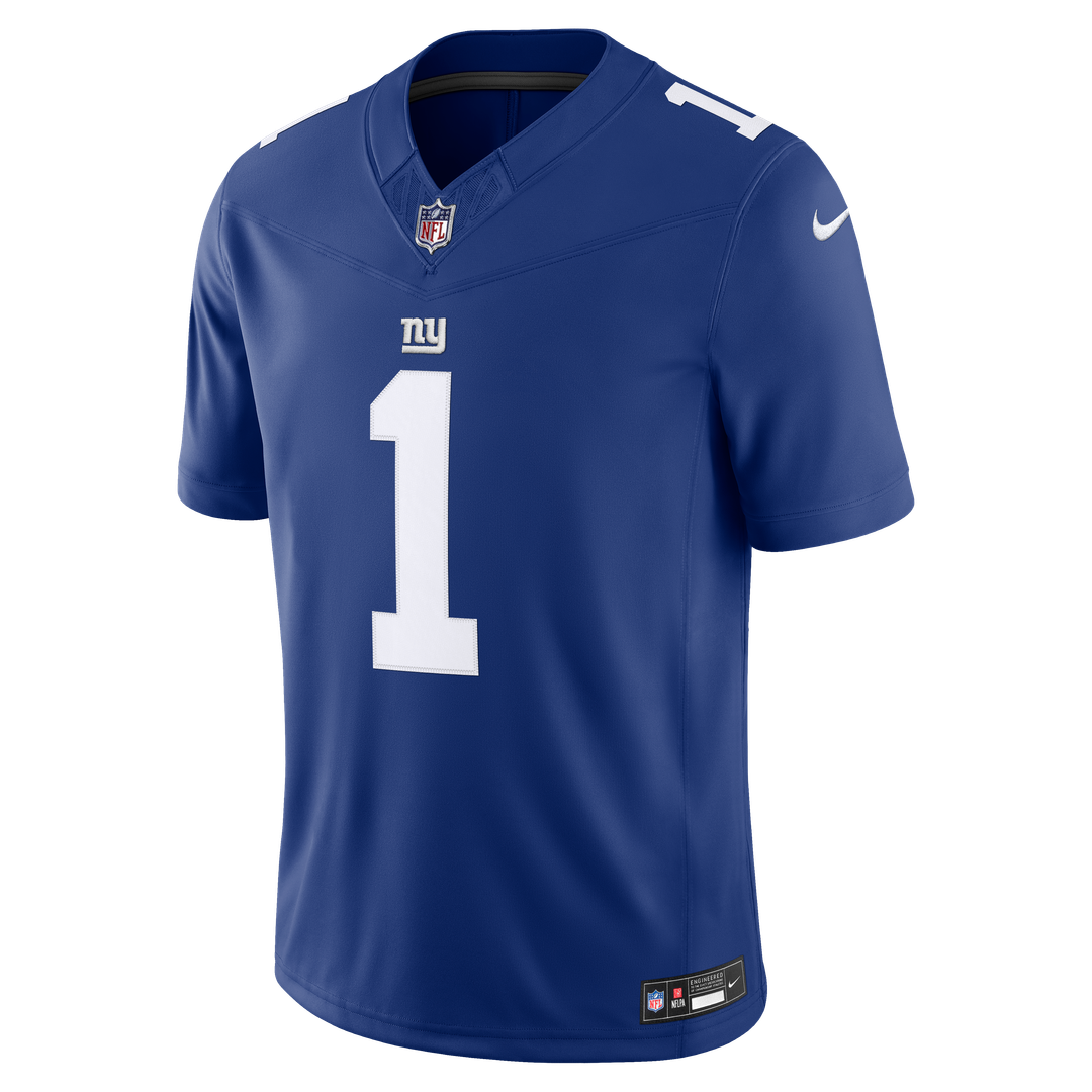 New York Giants Malik Nabers Nike Royal Team Vapor FUSE Stitched Limited Jersey