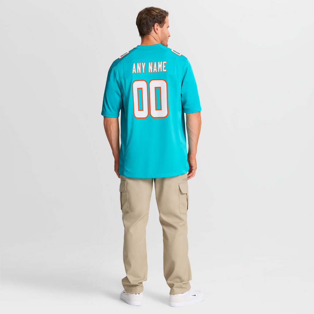Miami Dolphins Nike Aqua Custom Jersey