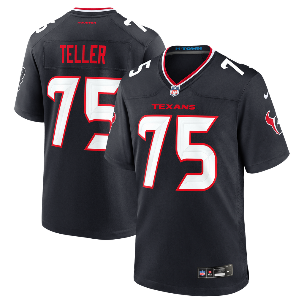 Houston Texans Wyatt Teller Nike Navy Game Jersey