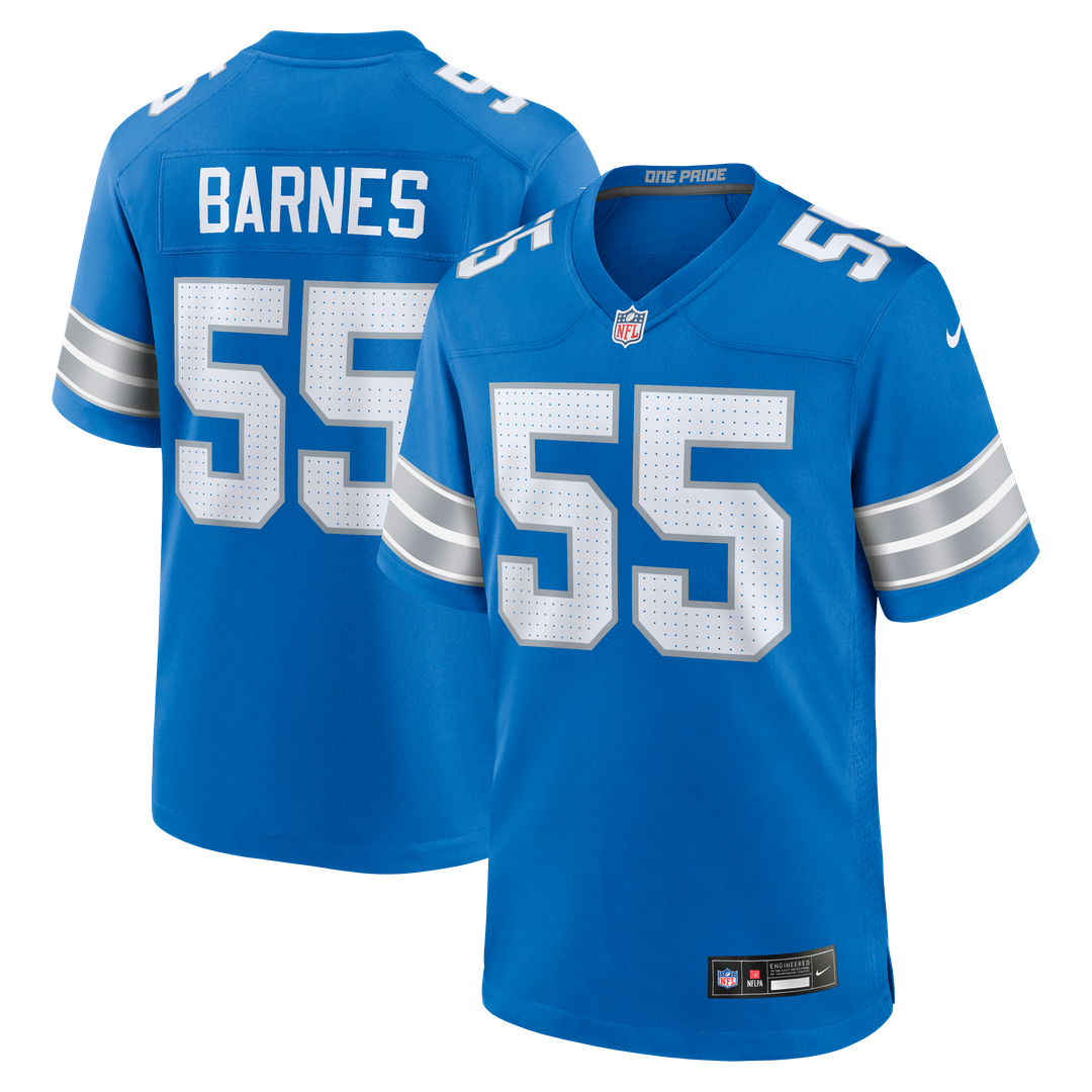 Detroit Lions Derrick Barnes Nike Blue Game Jersey